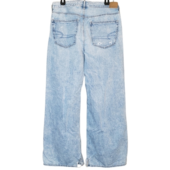 American Eagle Dreamy Drape Super High Waisted Baggy Wide Leg Jeans Size 12 - Picture 5 of 9